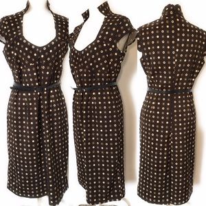 Snap brown dress, Belted, Sz 11